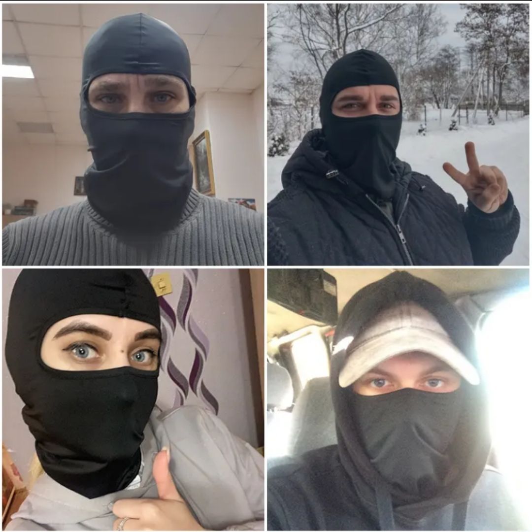 BLACK Full Face Ski Mask Balaclava Anti Dust Wind Proof Bike Sports Headgear Motor Riding Cosplay UV Ninja Maandamano Gen Z Designer Helmet Liner One Hole Cycling Bicycle Motorcycle Motorbike Unisex