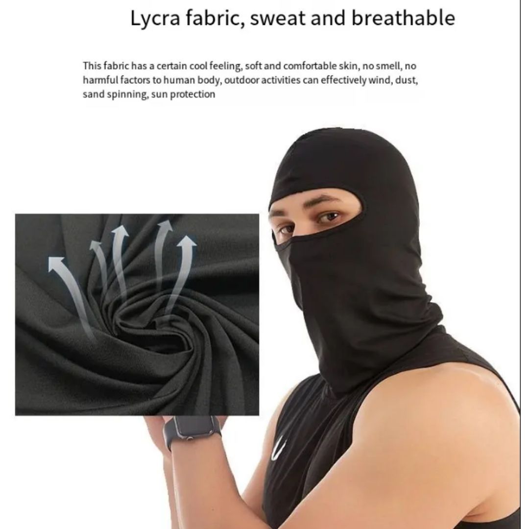 BLACK Full Face Ski Mask Balaclava Anti Dust Wind Proof Bike Sports Headgear Motor Riding Cosplay UV Ninja Maandamano Gen Z Designer Helmet Liner One Hole Cycling Bicycle Motorcycle Motorbike Unisex