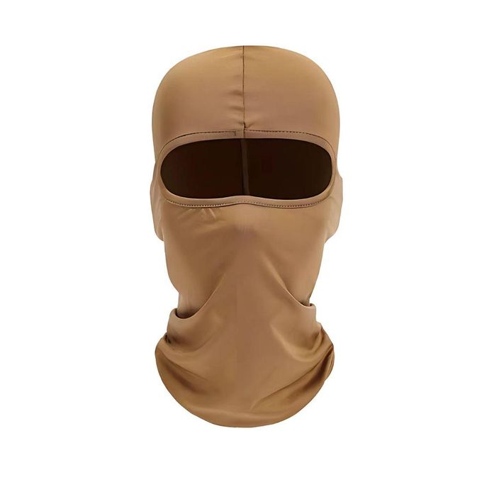BROWN Ski Mask Balaclava Full Face Helmet Liner One Hole Cycling Bicycle Motorcycle Motorbike Accessory Hunting Tactical Hiking Summer Light Cover Monkey Cap Scarf Durag Beanie Neck Gaiter Men Women