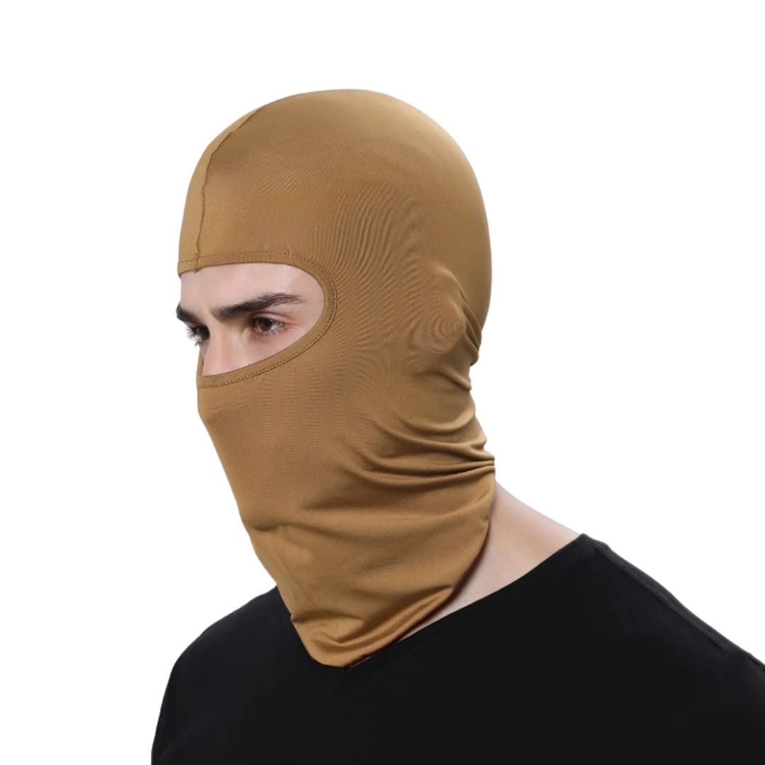 BROWN Ski Mask Balaclava Full Face Helmet Liner One Hole Cycling Bicycle Motorcycle Motorbike Accessory Hunting Tactical Hiking Summer Light Cover Monkey Cap Scarf Durag Beanie Neck Gaiter Men Women
