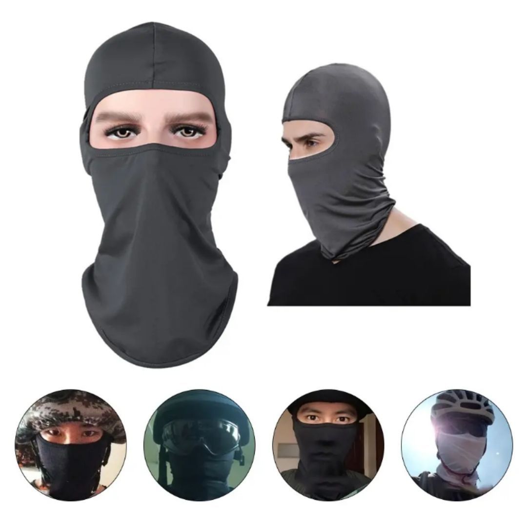 DARK GREY Ski Mask Balaclava Full Face Helmet Liner One Hole Cycling Bicycle Motorcycle Motorbike Accessory Hunting Tactical Hiking Summer Light Cover Monkey Cap Scarf Durag Beanie Neck Gaiter Bandana