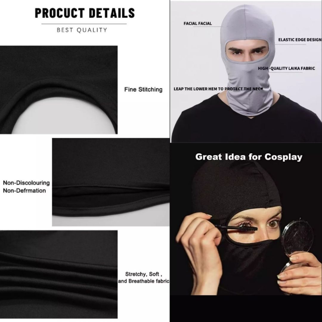 Light Balaclava Ski Mask Full Face Cover Anti Dust Wind Proof Bike Sports Headgear Motor Riding Cosplay UV Ninja JUNGLE GREEN Designer Army Military Hunting Tactical Hiking Summer Monkey Cap