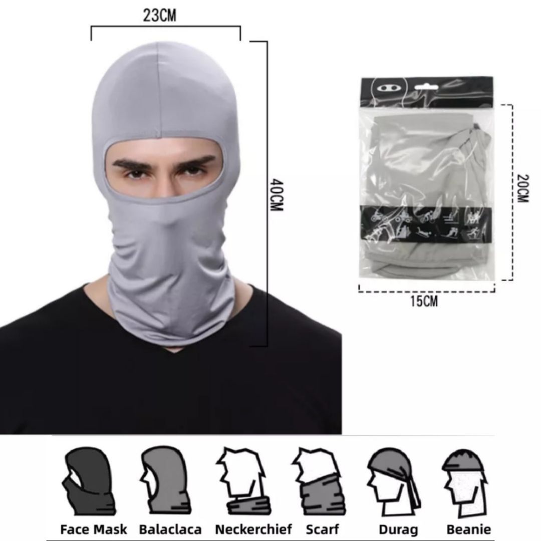 LIGHT SKY BLUE Ski Mask Balaclava Full Face Helmet Liner One Hole Cycling Bicycle Motorcycle Motorbike Accessory Hunting Tactical Hiking Summer Light Cover Monkey Cap Scarf Durag Beanie Neck Gaiter
