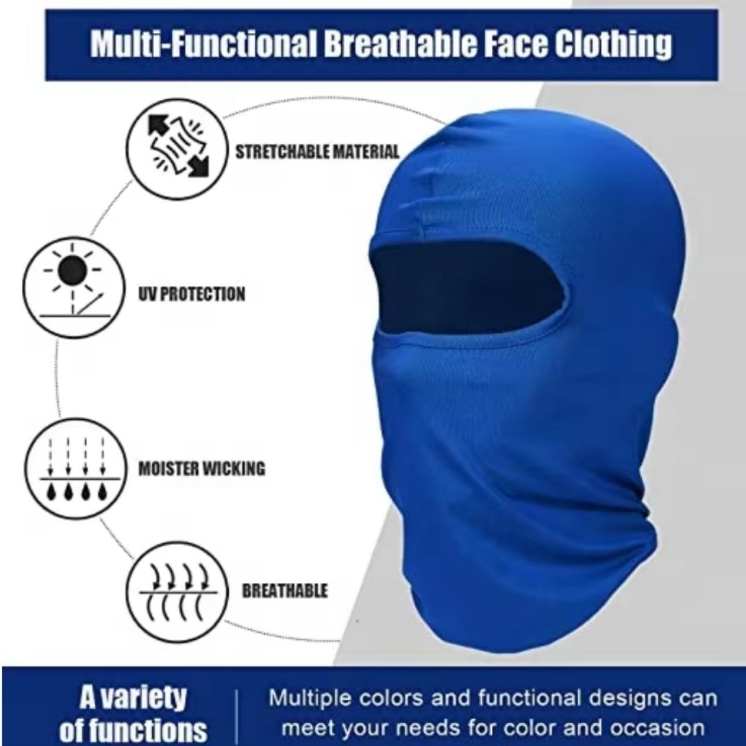Full Face PALE BLUE Ski Mask Balaclava Anti Dust Wind Proof Bike Sports Headgear Motor Riding Cosplay UV Ninja Maandamano Gen Z Designer SKY LIGHT Hunting Tactical Hiking Summer Cover Monkey Cap