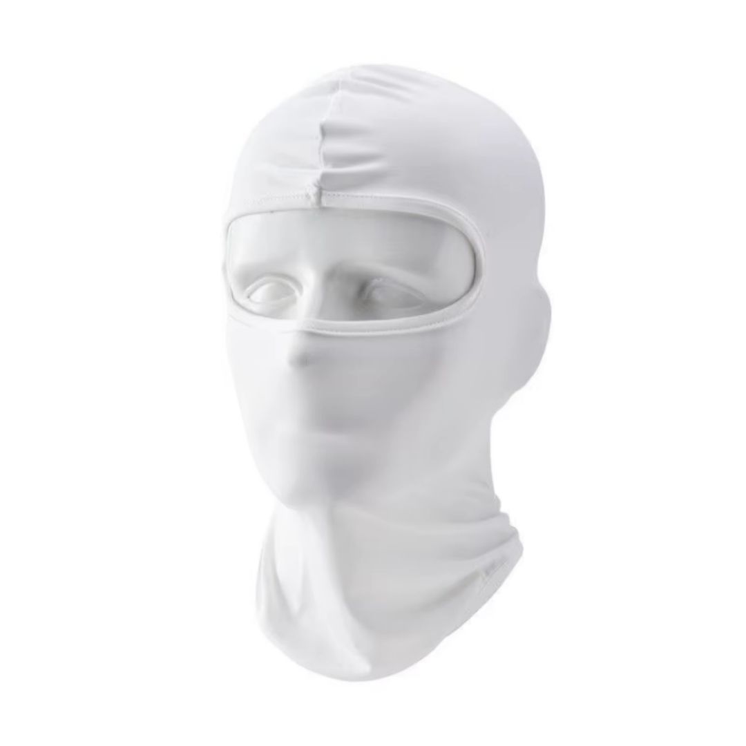 WHITE Ski Mask Balaclava Full Face Helmet Liner One Hole Cycling Bicycle Motorcycle Motorbike Accessory Hunting Tactical Hiking Summer Light Cover Monkey Cap Scarf Durag Beanie Neck Gaiter