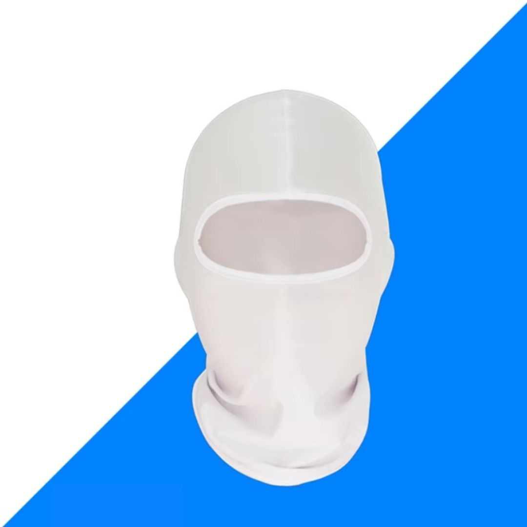 WHITE Ski Mask Balaclava Full Face Helmet Liner One Hole Cycling Bicycle Motorcycle Motorbike Accessory Hunting Tactical Hiking Summer Light Cover Monkey Cap Scarf Durag Beanie Neck Gaiter