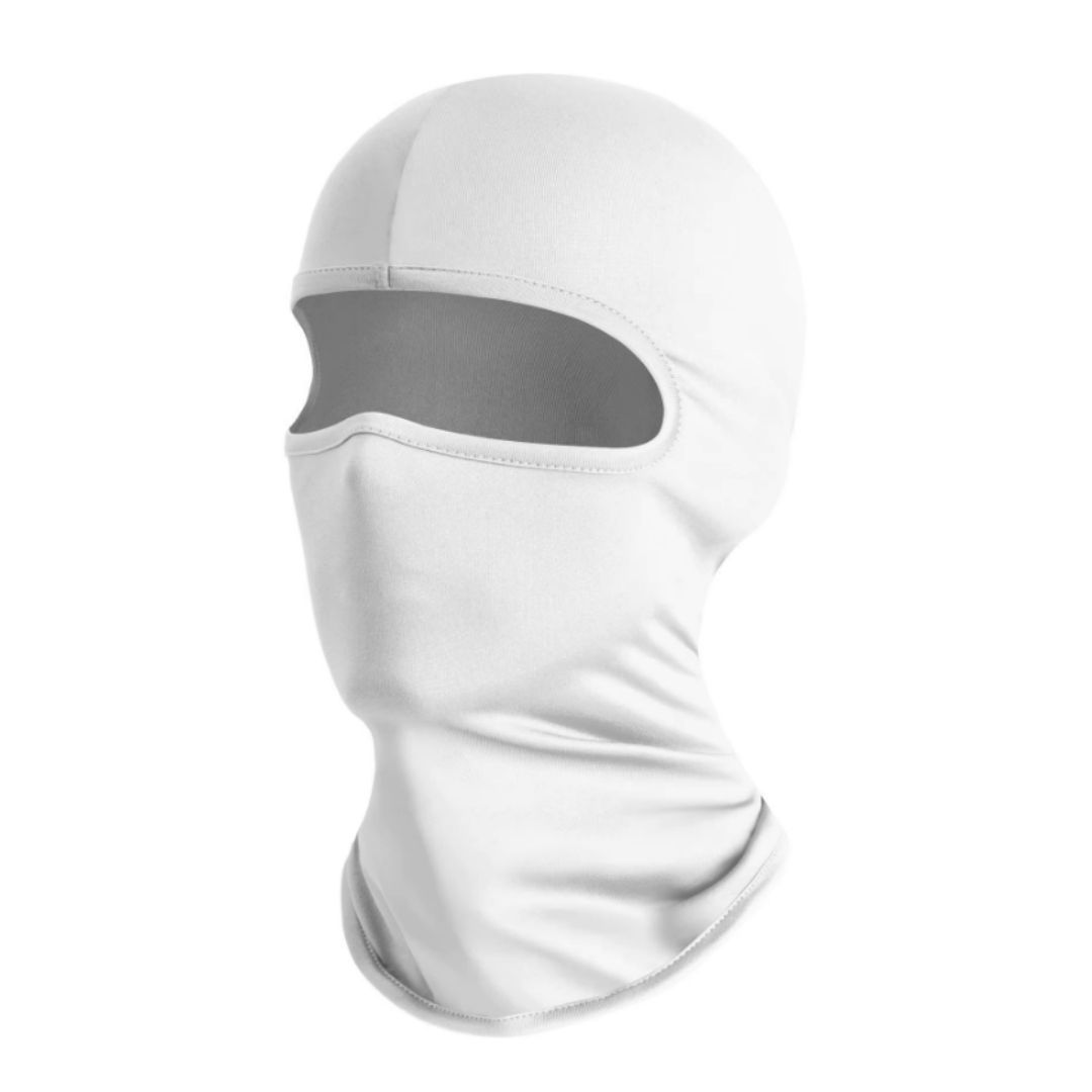 WHITE Ski Mask Balaclava Full Face Helmet Liner One Hole Cycling Bicycle Motorcycle Motorbike Accessory Hunting Tactical Hiking Summer Light Cover Monkey Cap Scarf Durag Beanie Neck Gaiter