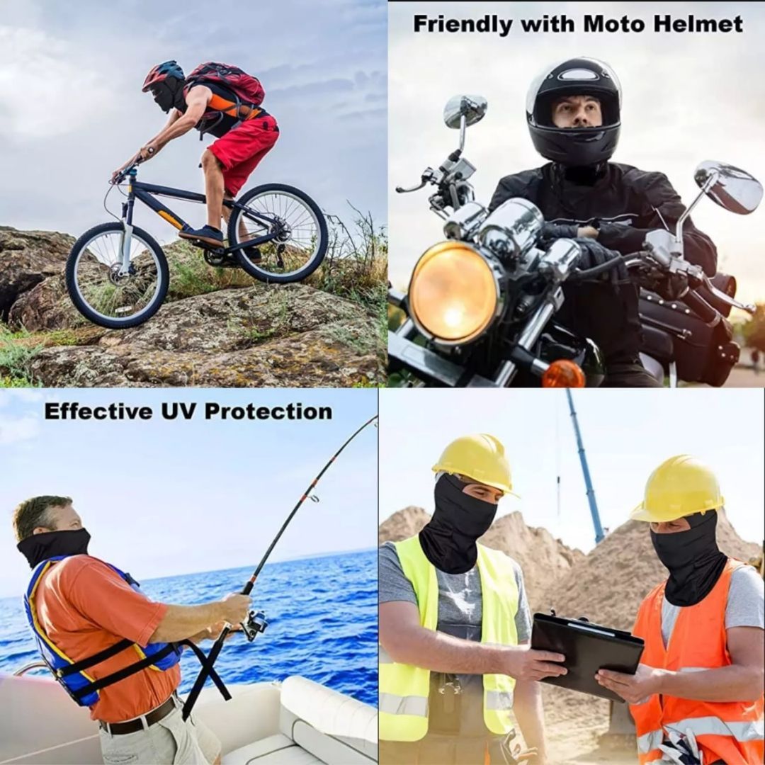 WHITE Ski Mask Balaclava Full Face Helmet Liner One Hole Cycling Bicycle Motorcycle Motorbike Accessory Hunting Tactical Hiking Summer Light Cover Monkey Cap Scarf Durag Beanie Neck Gaiter