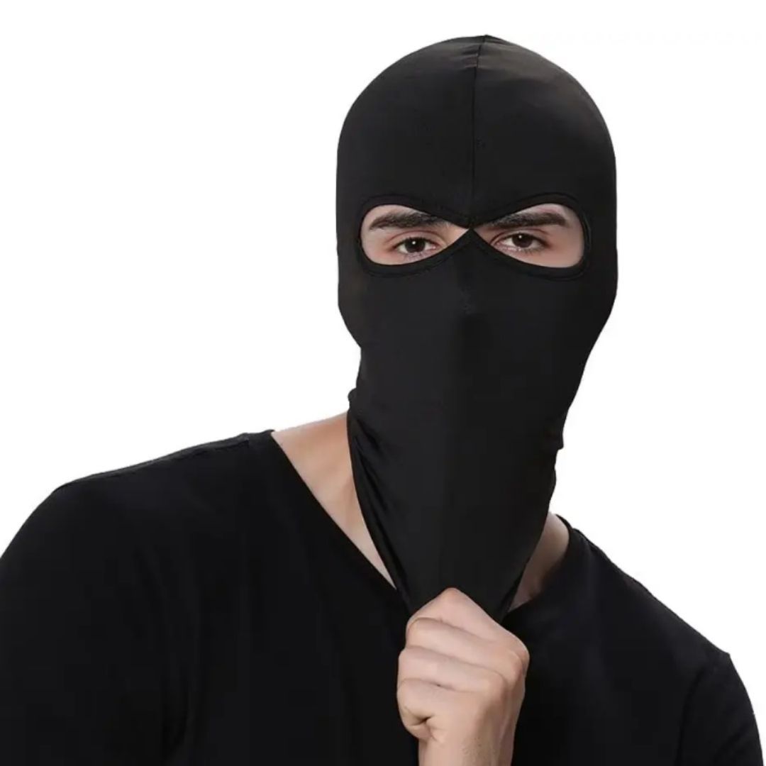 2 Holes Face Mask Balaclava Face Mask Black FM2 Cover Helmet Liner Motorcycle Cycling Ski Monkey Cap Two Polyester Breathable Fabric Tactical Hunting Light Summer Ninja Cosplay Photoshoot Videoshoot