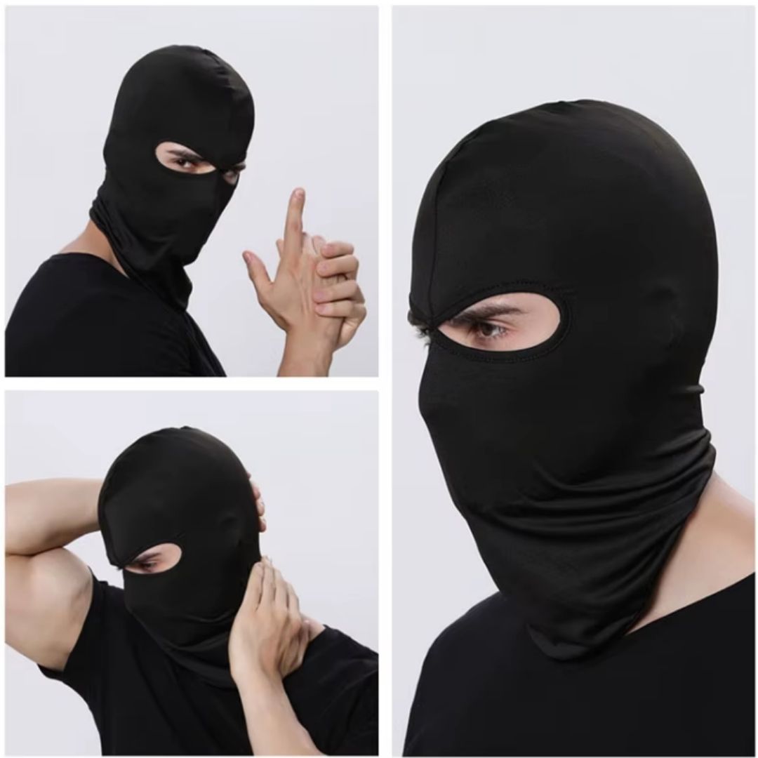 2 Holes Face Mask Balaclava Face Mask Black FM2 Cover Helmet Liner Motorcycle Cycling Ski Monkey Cap Two Polyester Breathable Fabric Tactical Hunting Light Summer Ninja Cosplay Photoshoot Videoshoot