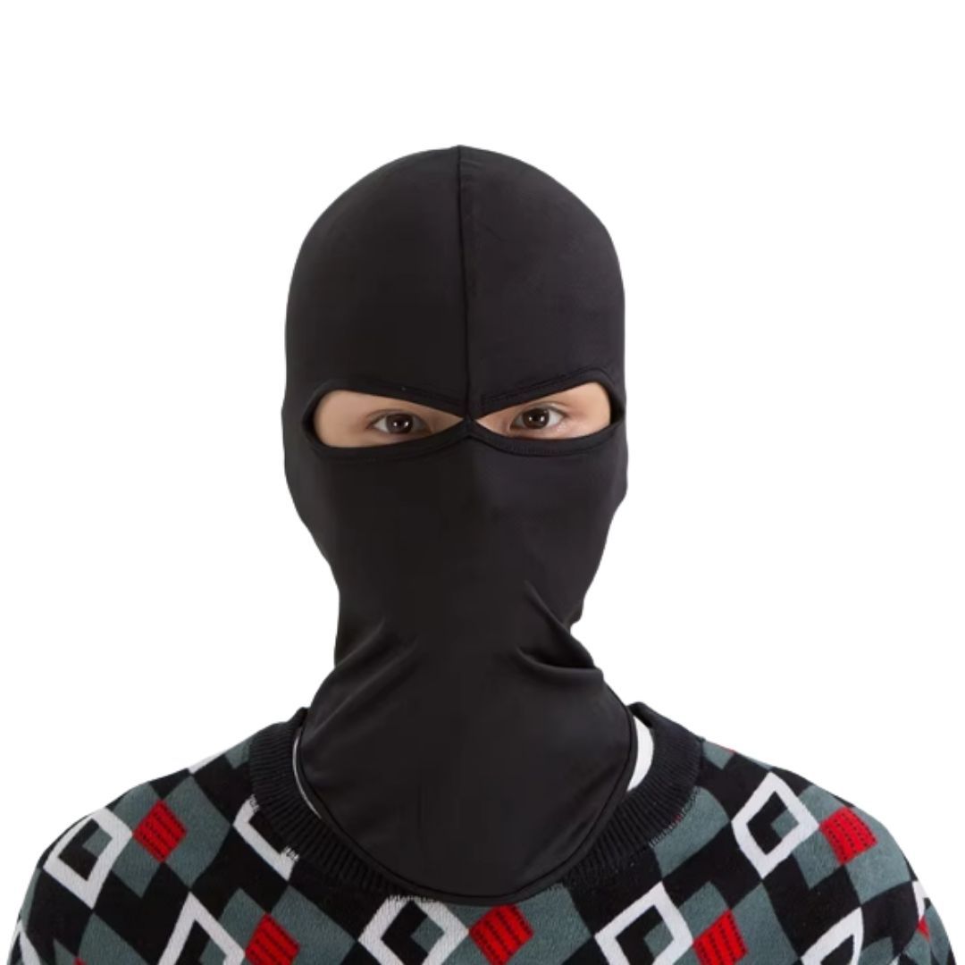Balaclava Full Face Mask with Two Holes BLACK Ski Cover Polyester Spandex Light Summer Anti Dust Smoke Sweat UV Motorcycle Cycling Tactical Bicycle Accessory Motorbike Skateboard Skating Bike Beach