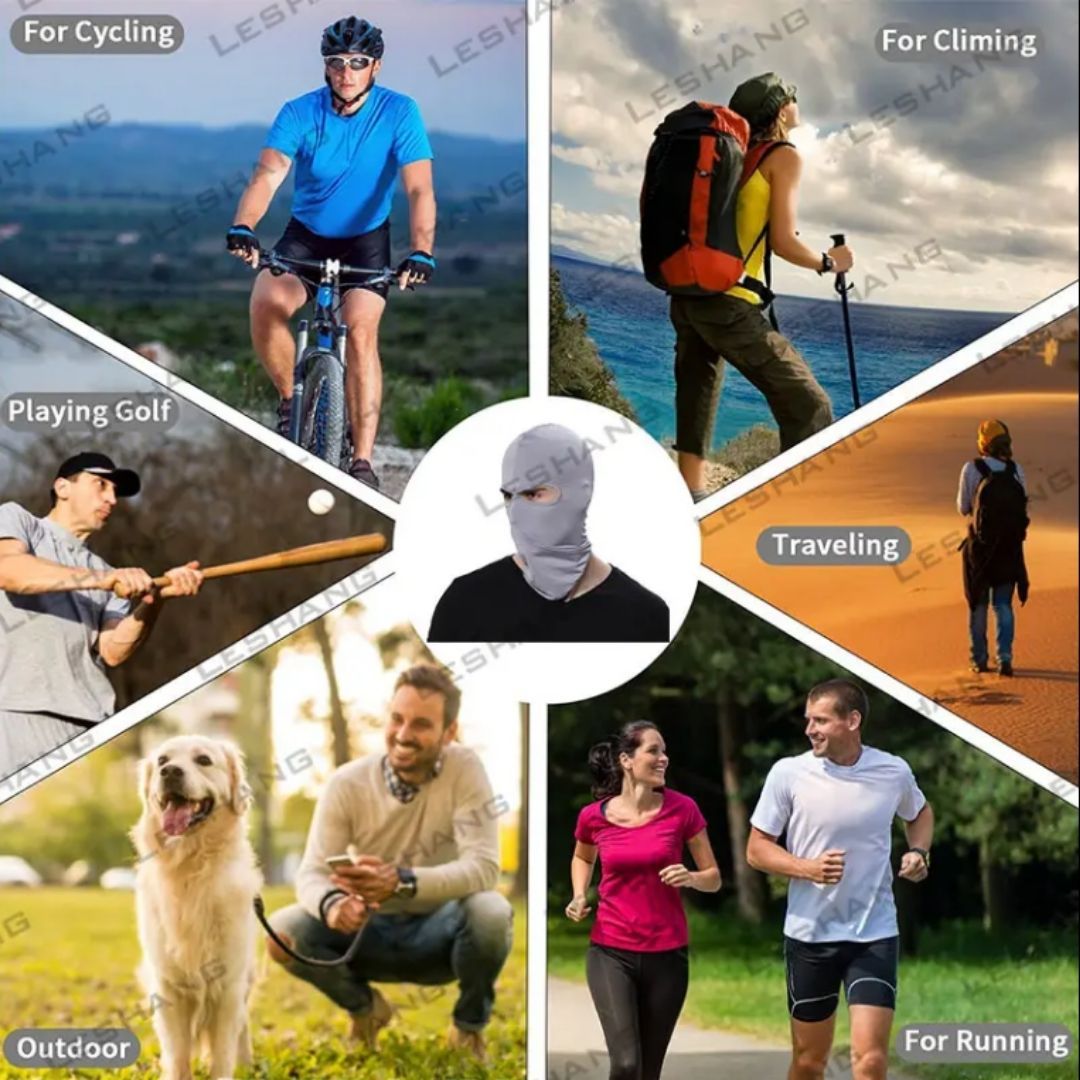 Balaclava Full Face Mask with Two Holes BLACK Ski Cover Polyester Spandex Light Summer Anti Dust Smoke Sweat UV Motorcycle Cycling Tactical Bicycle Accessory Motorbike Skateboard Skating Bike Beach