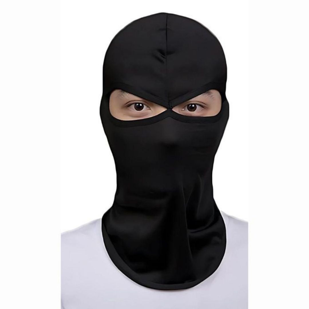 2 Holes Face Mask Balaclava Hat Breathable Windproof Helmet Liner Style FM2 Black Two Unisex Motorcycle Bicycle Motorbike Bike Accessories Light Summer Ski Sun Protection Tactical Hunting Polyester