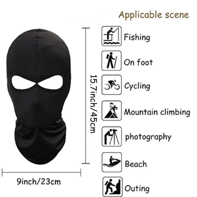 Balaclava with Two Holes Full Face Mask Summer Bike Motorbike Sports Monkey Cap Ninja Ski FM-3 Black Light Cover Summer Sports Tactical Cosplay Acting Photo Video Shoot Skiing Skating Cycling Bicycle