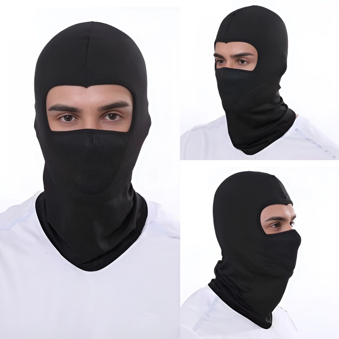 BLACK Full Face Balaclava Mask with Filter Mesh One Hole Cover Monkey Ninja Cap Helmet Liner Tactical Anti Dust Smoke UV Wind Proof Headgear Riding Cycling Bicycle Motorcycle Bike Motorbike Accessory
