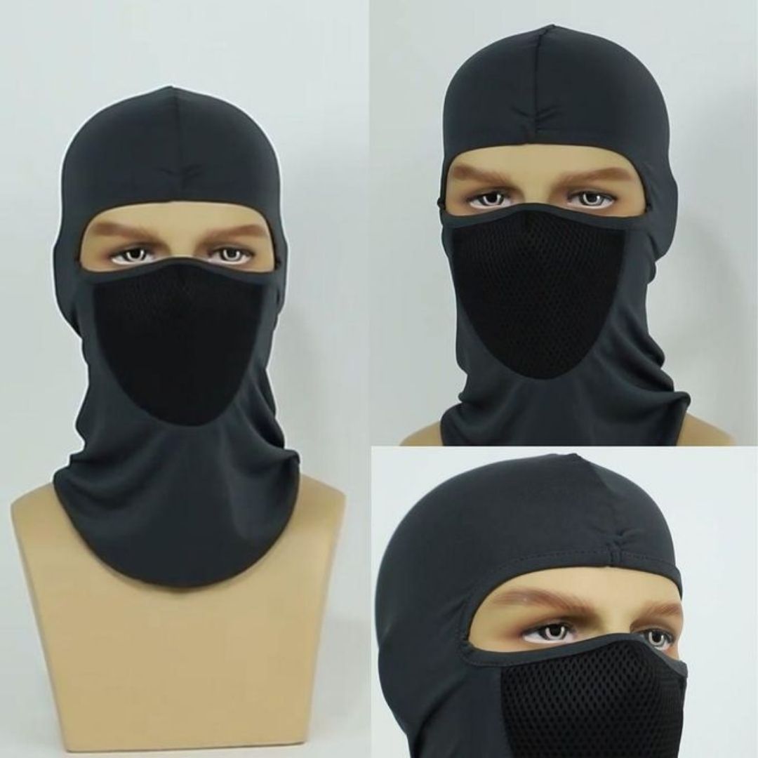 BLACK Full Face Balaclava Mask with Filter Mesh One Hole Cover Monkey Ninja Cap Helmet Liner Tactical Anti Dust Smoke UV Wind Proof Headgear Riding Cycling Bicycle Motorcycle Bike Motorbike Accessory