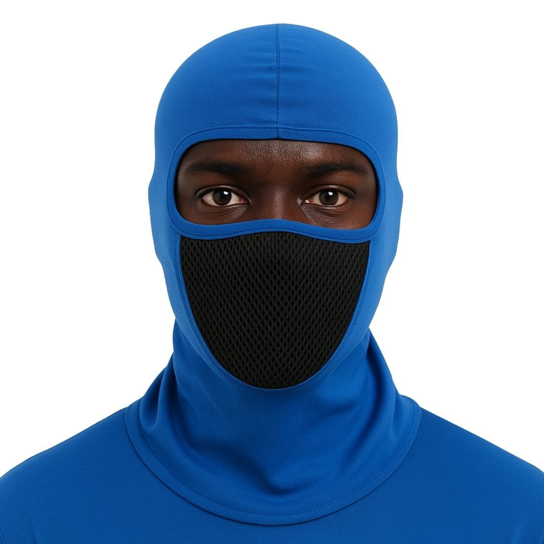 BLUE Full Face Balaclava Mask with Filter Mesh One Hole Cover Monkey Ninja Cap Helmet Liner Tactical Anti Dust Smoke UV Wind Proof Headgear Riding Cycling Bicycle Motorcycle Bike FM5 Accessories
