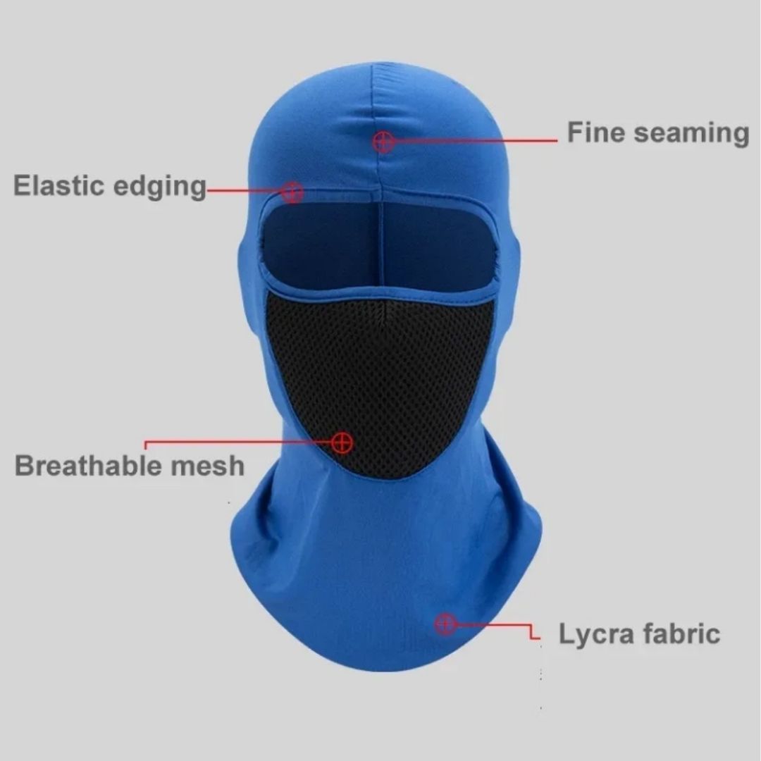 BLUE Full Face Balaclava Mask with Filter Mesh One Hole Cover Monkey Ninja Cap Helmet Liner Tactical Anti Dust Smoke UV Wind Proof Headgear Riding Cycling Bicycle Motorcycle Bike FM5 Accessories