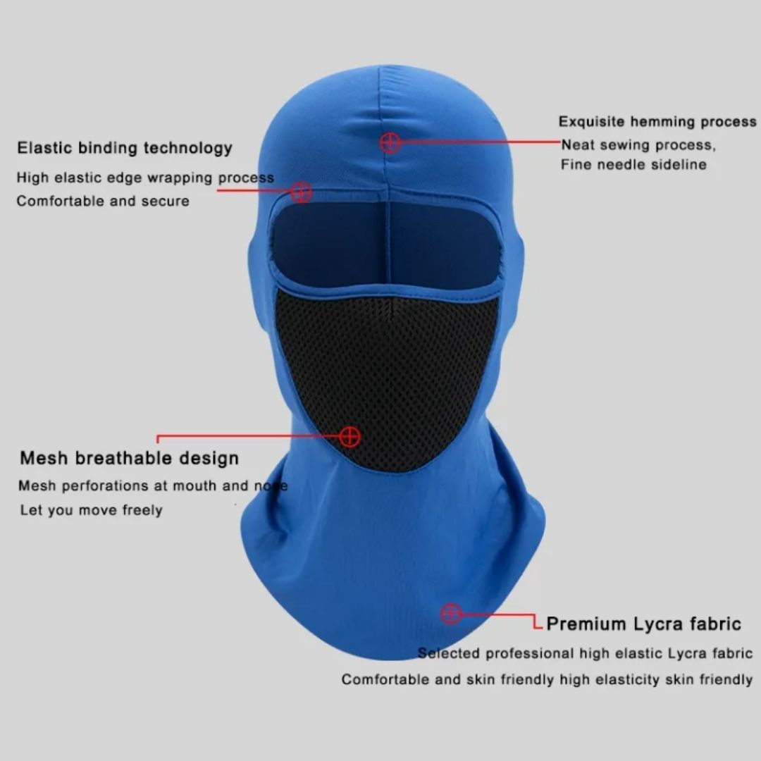 BLUE Full Face Balaclava Mask with Filter Mesh One Hole Cover Monkey Ninja Cap Helmet Liner Tactical Anti Dust Smoke UV Wind Proof Headgear Riding Cycling Bicycle Motorcycle Bike FM5 Accessories