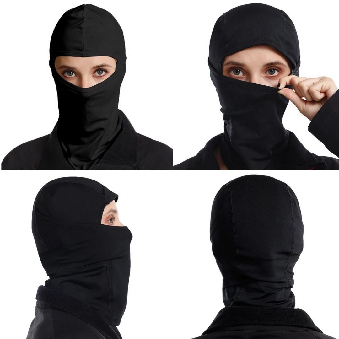 Pullover Tactical Ski Mask Balaclava Full Face BLACK FM6 Cover Motorcycle Bicycle Outdoor Sports Skiing Cycling Motorbike Bike UV Protection Folding Headgear Helmet Liner Neck Gaiter Durag Hijab