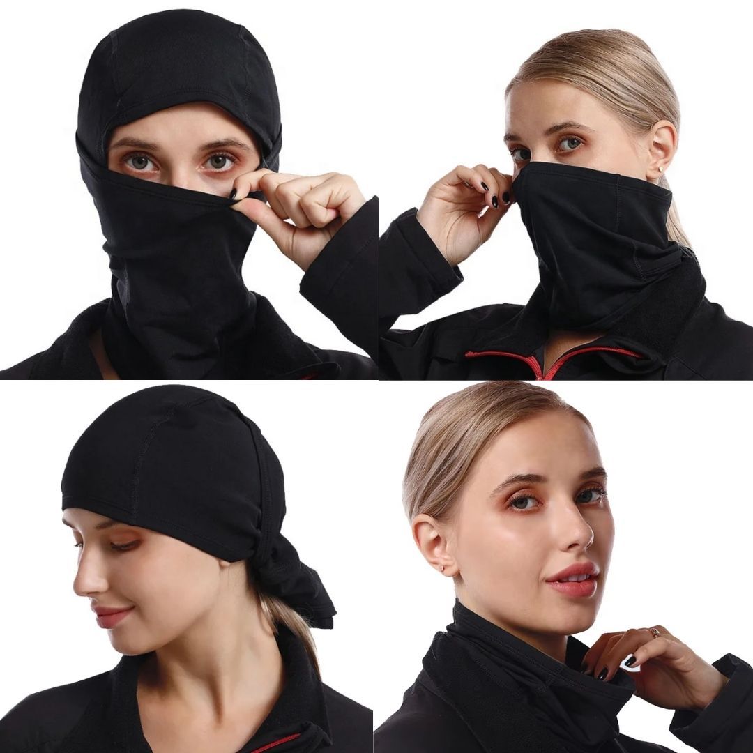 Pullover Tactical Ski Mask Balaclava Full Face BLACK FM6 Cover Motorcycle Bicycle Outdoor Sports Skiing Cycling Motorbike Bike UV Protection Folding Headgear Helmet Liner Neck Gaiter Durag Hijab