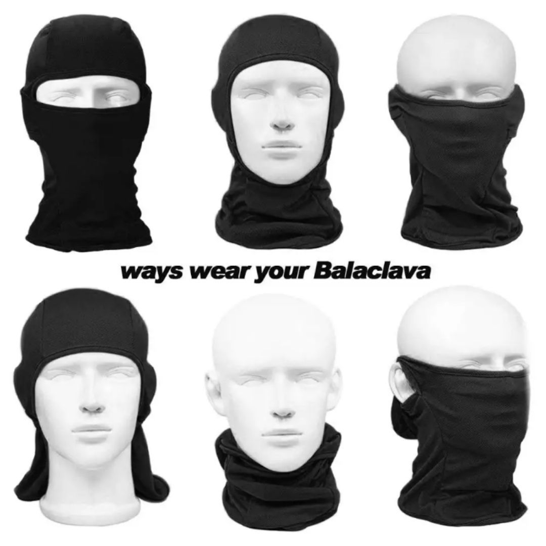 Pullover Tactical Ski Mask Balaclava Full Face BLACK FM6 Cover Motorcycle Bicycle Outdoor Sports Skiing Cycling Motorbike Bike UV Protection Folding Headgear Helmet Liner Neck Gaiter Durag Hijab
