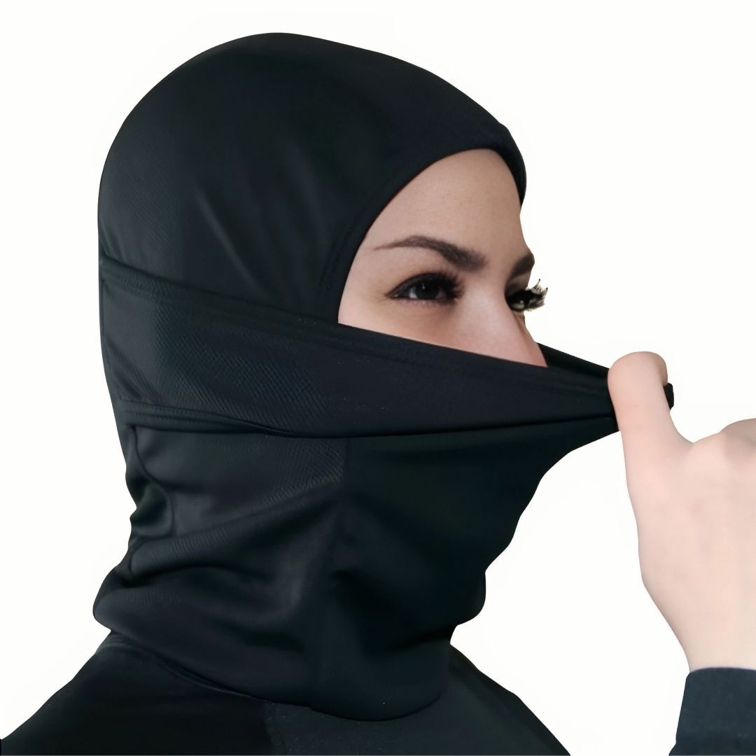 Premium Quality BLACK Tactical Balaclava Full Face Cover Mask FM6 Monkey Ninja Designer Cosplay Photoshoot Videoshoot One Hole Elastic Tube Bandana Hiking Hunting Skating Army Military Hat High Top