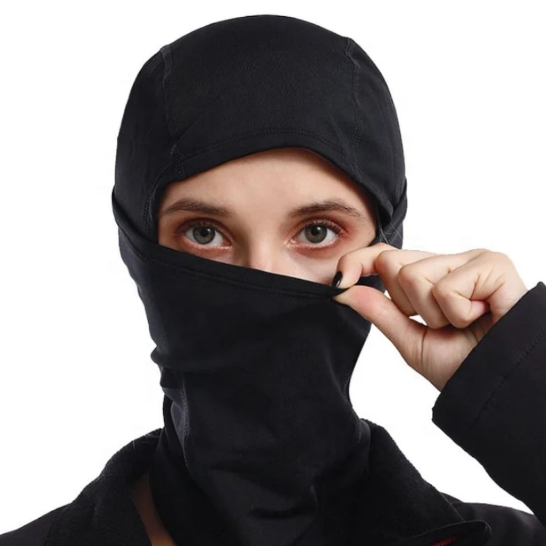 Premium Quality BLACK Tactical Balaclava Full Face Cover Mask FM6 Monkey Ninja Designer Cosplay Photoshoot Videoshoot One Hole Elastic Tube Bandana Hiking Hunting Skating Army Military Hat High Top