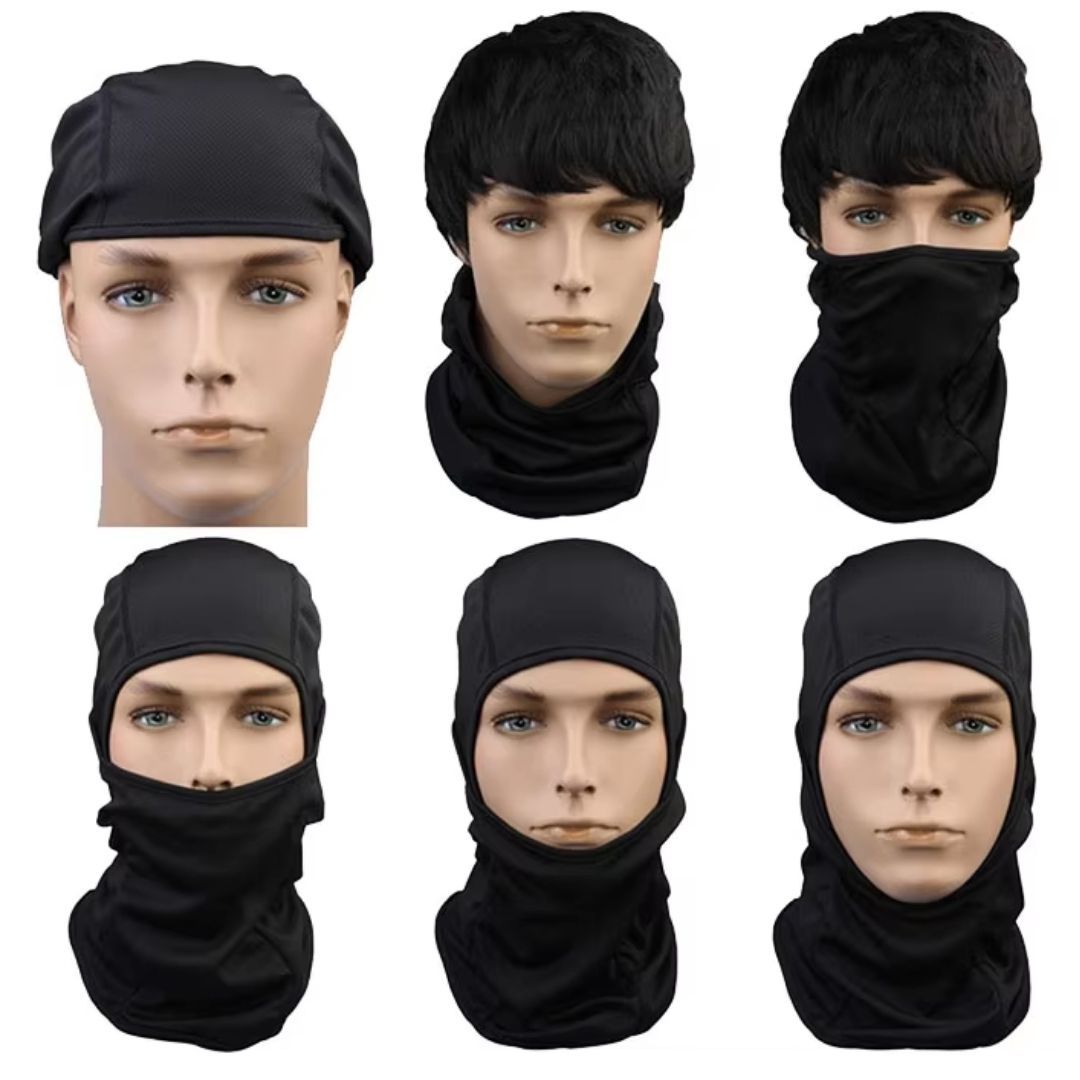 Army Military Police Tactical Quick Folding Ski Mask Balaclava One Hole Full Face Cover Motorbike Bike Accessories Lightweight Fishing FM6 Hiking Hunting Camping BLACK Helmet Liner Anti Wind Dust
