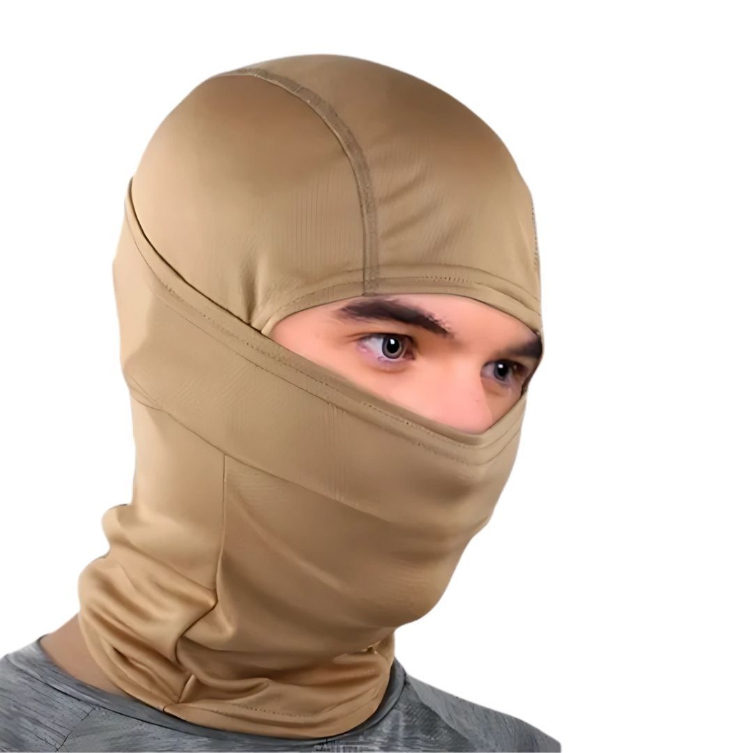 Quick Folding Ski Mask Balaclava BROWN FM6 One Hole Full Face Cover Monkey Ninja Designer Cosplay Photoshoot Videoshoot Tactical Elastic Tube Bandana Hiking Hunting Skating Army Military Hat High Top