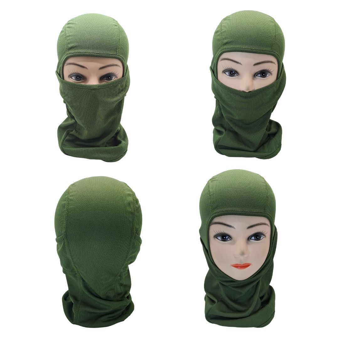 GREEN Tactical Pullover Balaclava Mask Full Face Ski Cover Motorcycle Bicycle Outdoor Sports Skiing Cycling Motorbike Bike UV Protection Folding Headgear Helmet Liner Neck Gaiter Durag Hijab FM6
