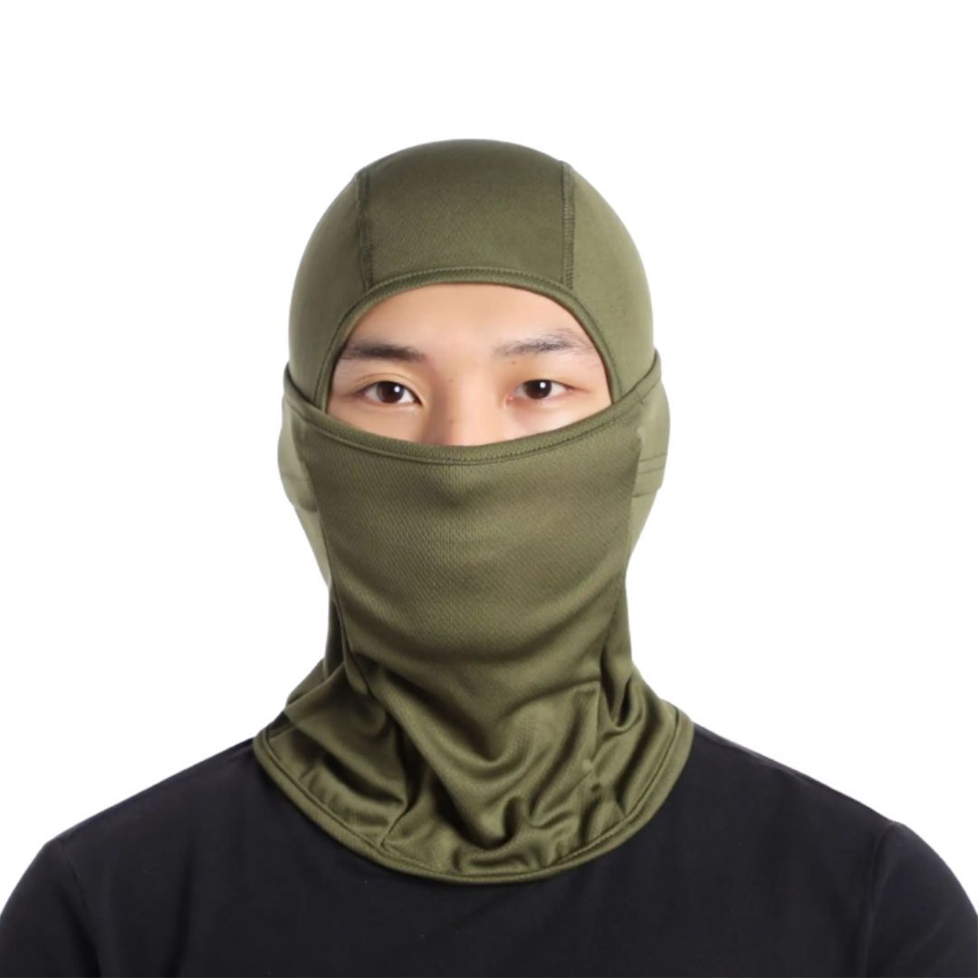 PREMIUM Folding Tactical Balaclava Mask FM6 Full Face Cover GREEN Monkey Ninja Designer Cosplay Photoshoot Videoshoot One Hole Elastic Tube Bandana Hiking Hunting Skating Army Military Hat High Top