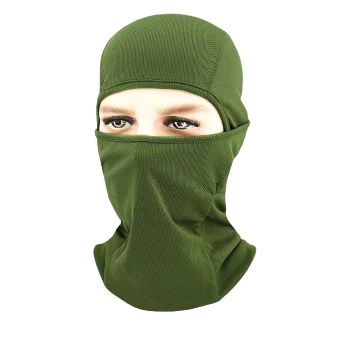 PREMIUM Folding Tactical Balaclava Mask FM6 Full Face Cover GREEN Monkey Ninja Designer Cosplay Photoshoot Videoshoot One Hole Elastic Tube Bandana Hiking Hunting Skating Army Military Hat High Top