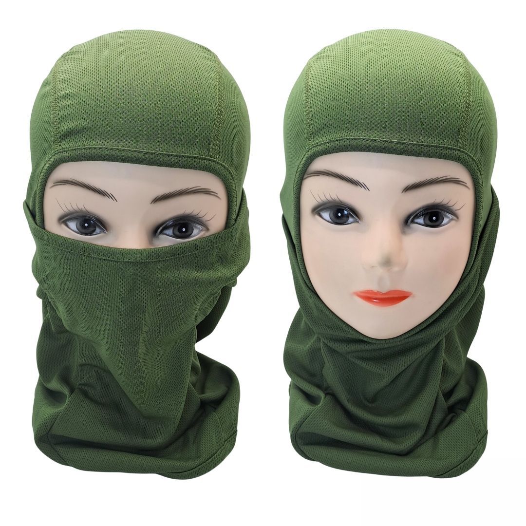 PREMIUM Folding Tactical Balaclava Mask FM6 Full Face Cover GREEN Monkey Ninja Designer Cosplay Photoshoot Videoshoot One Hole Elastic Tube Bandana Hiking Hunting Skating Army Military Hat High Top