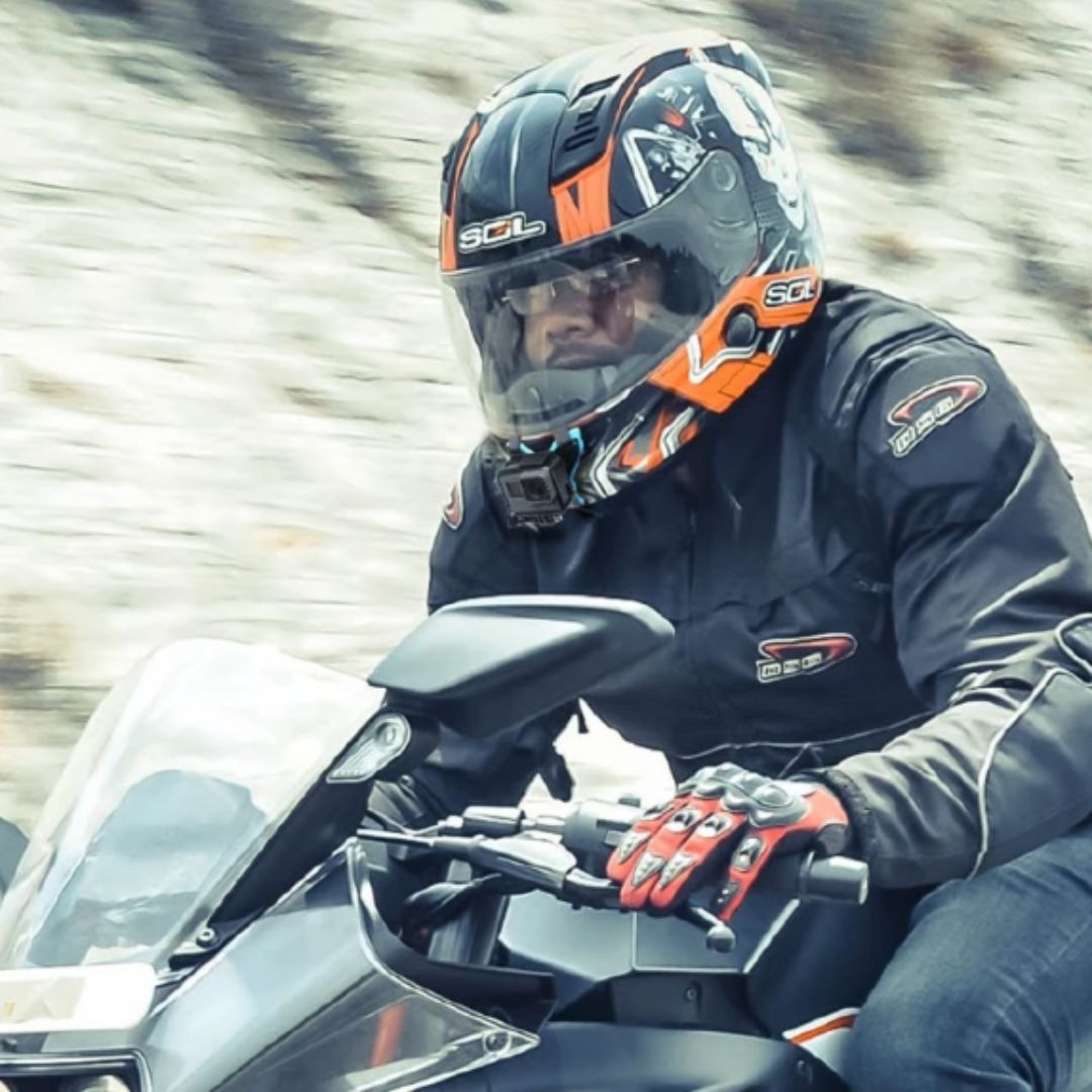 2 in 1 Helmet Mount Bracket for Smart Phone or Action Camera Go Pro Holder Motorcycle Motorbike Accessory Recorder Fix Strap Full Face Chin Hero POV Vlogging ATV Dirt Bike Clip Video Recording Adapter