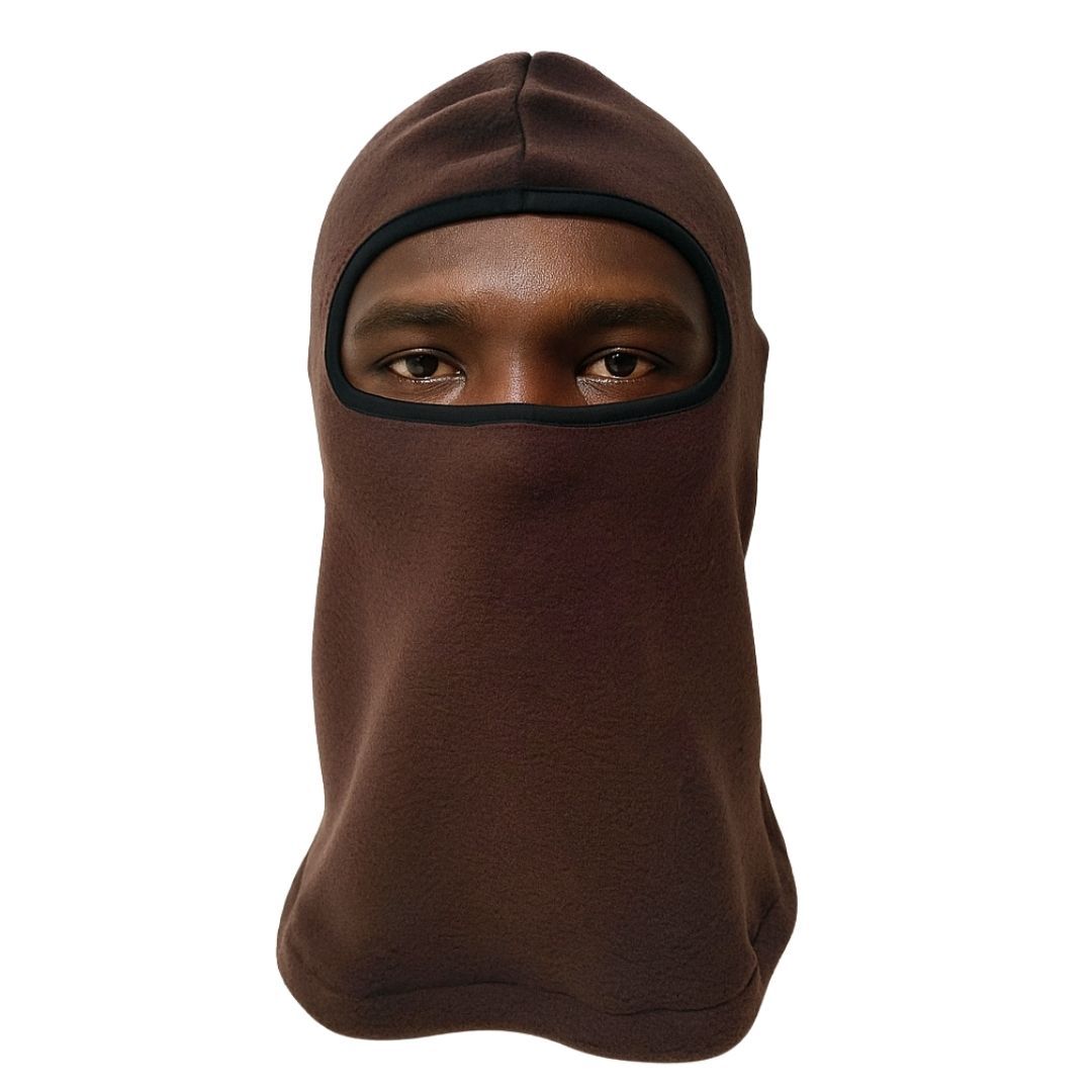 Winter Fleece BROWN Balaclava Ski Mask Thermal Full-Face Cover for Motorbike, Outdoor, Night Patrol, Cycling, Helmet Liner Cold Weather Gear Motorcycle Anti-Dust Anti-Smoke Anti-Cold Neck Gaiter Scarf
