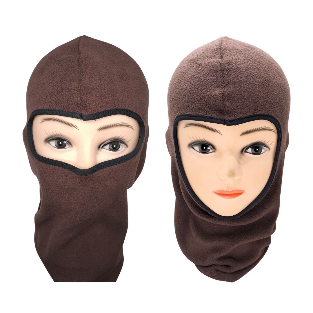 Winter Fleece BROWN Balaclava Ski Mask Thermal Full-Face Cover for Motorbike, Outdoor, Night Patrol, Cycling, Helmet Liner Cold Weather Gear Motorcycle Anti-Dust Anti-Smoke Anti-Cold Neck Gaiter Scarf