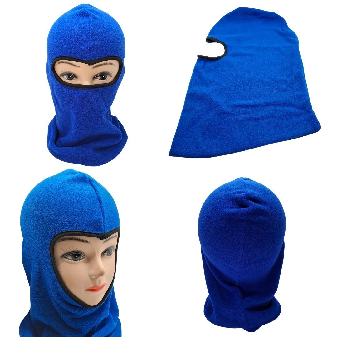 Winter Fleece BLUE Balaclava Ski Mask Thermal Full-Face Cover for Motorbike, Outdoor, Night Patrol, Cycling, Helmet Liner Cold Weather Gear FM7 Scarf Neck Gaiter