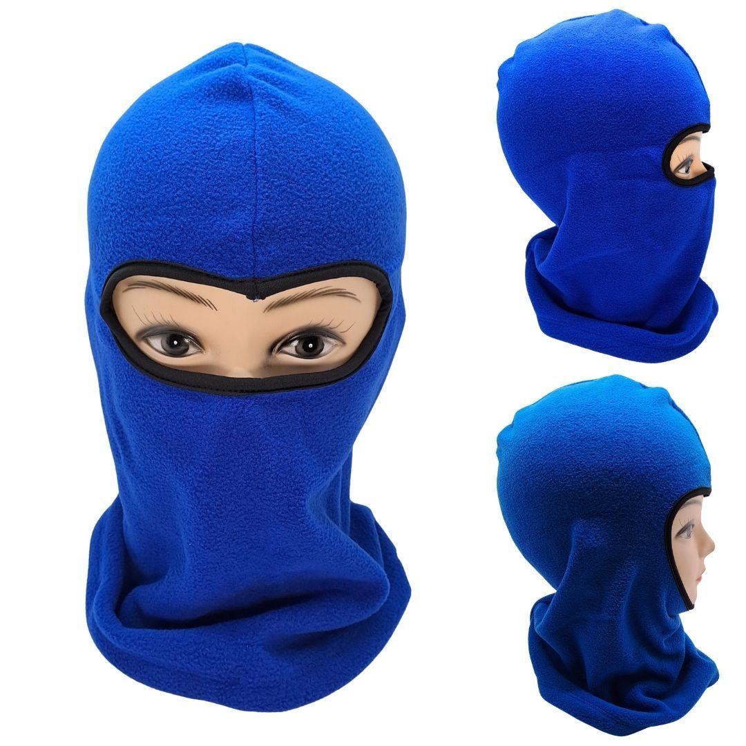 Winter Fleece BLUE Balaclava Ski Mask Thermal Full-Face Cover for Motorbike, Outdoor, Night Patrol, Cycling, Helmet Liner Cold Weather Gear FM7 Scarf Neck Gaiter