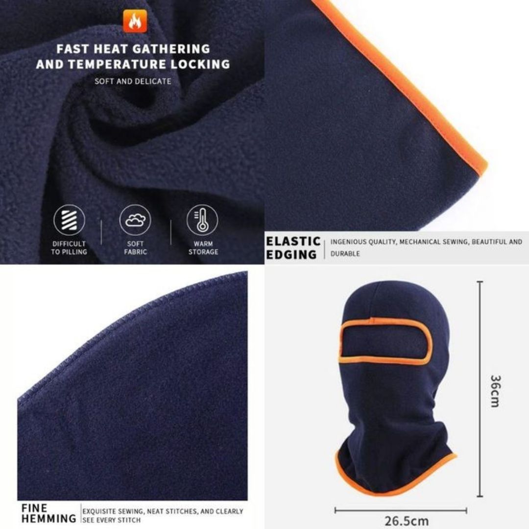 Warm Polar Fleece Full Face Ski Mask Balaclava for Cold Night Riding Motorcycle Anti Wind Dust Motorbike Wear Accessory Neck Thick Gaiter Scarf Hijab FM8 Ninja Monkey Cap One Hole Cover Hat Polyester