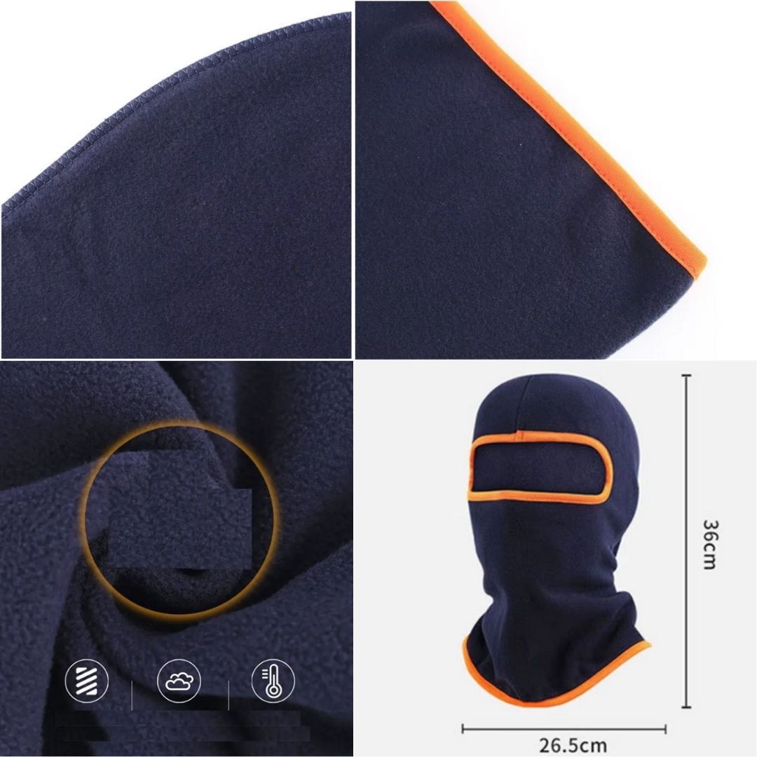 Warm Polar Fleece Full Face Ski Mask Balaclava for Cold Night Riding Motorcycle Anti Wind Dust Motorbike Wear Accessory Neck Thick Gaiter Scarf Hijab FM8 Ninja Monkey Cap One Hole Cover Hat Polyester
