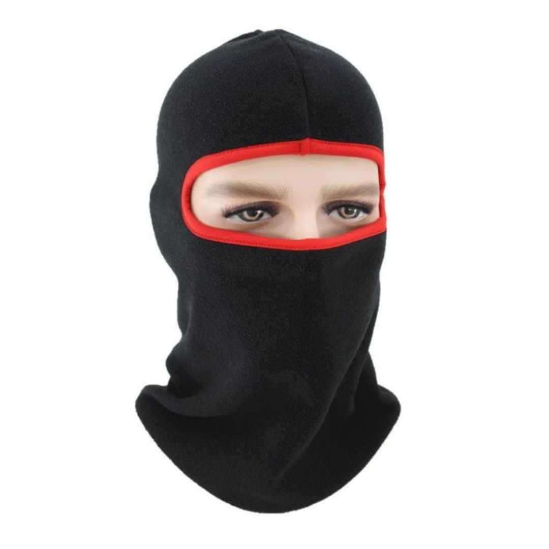 Warm Thick Fleece Full Face Balaclava Ski Thermal Mask Winter Windproof Dustproof Ninja Cap FM 8 Black with Red Outlines Smokeproof Army Military Tactical Camping Hiking Motorcycle Motorbike ATV