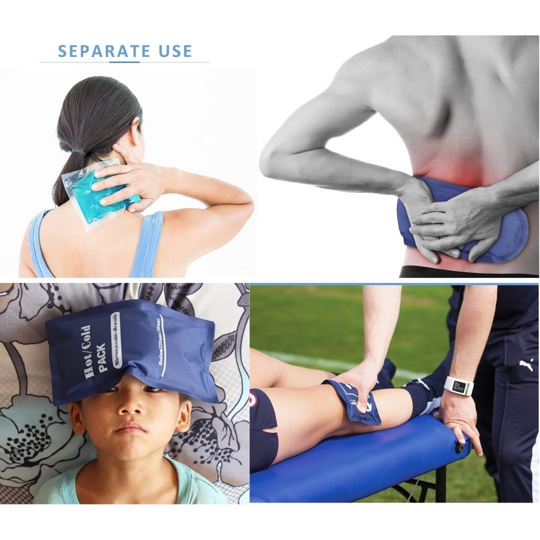 Reusable Hot Cold Gel Pack for Pain Relief & Therapy – Microwave & Freezer Friendly Ice/Heat Compression Pad for Injury, Muscle, Cramps, Fever & Swelling Microwaveable Compress Heating Pad Warming