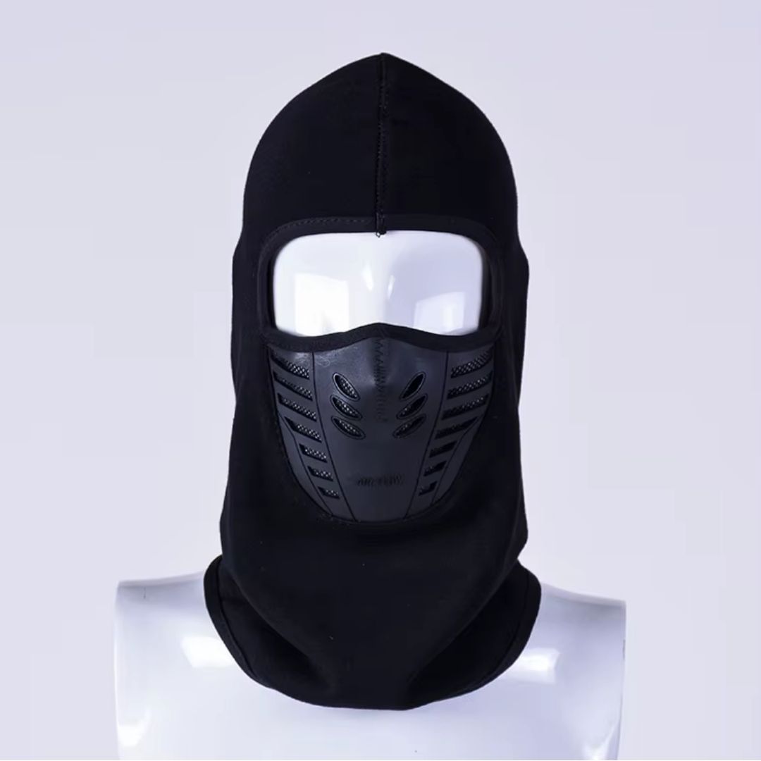 Motorcycle Balaclava Mask with Filter Mesh Warm Windproof Dustproof Motorbike Thermal Adult Full Face Cover One Hole Hat Cap Ninja Monkey Helmet Liner Silicone Encased Polyester Fleece Breathable FM9