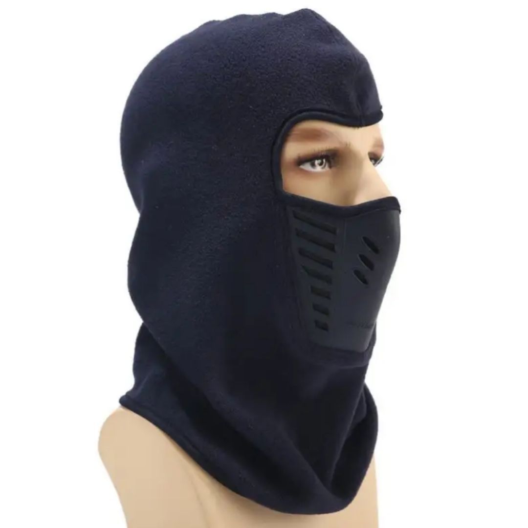 Motorcycle Balaclava Mask with Filter Mesh Warm Windproof Dustproof Motorbike Thermal Adult Full Face Cover One Hole Hat Cap Ninja Monkey Helmet Liner Silicone Encased Polyester Fleece Breathable FM9