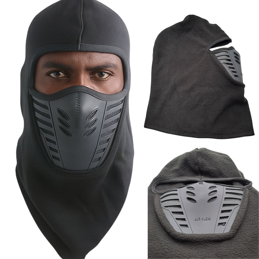 Windproof Motorcycle Balaclava – Warm Polar Fleece Full Face Mask with Dust Filter for Skiing, Motorbike & Winter Sports FM9 Accessory Cold ATV Dirt E Bike Off Road protection Warmth Night Ride