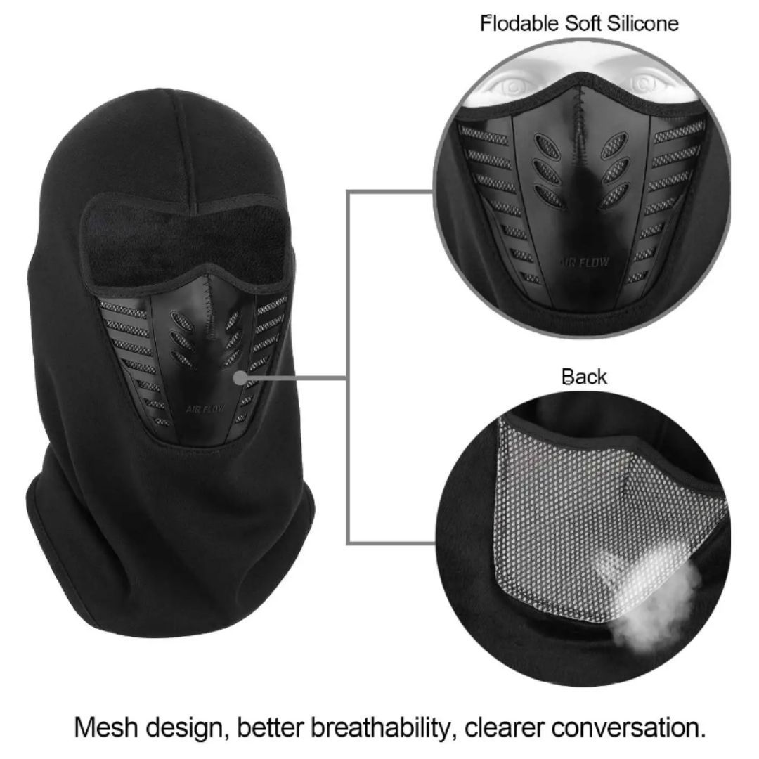 Windproof Motorcycle Balaclava – Warm Polar Fleece Full Face Mask with Dust Filter for Skiing, Motorbike & Winter Sports FM9 Accessory Cold ATV Dirt E Bike Off Road protection Warmth Night Ride