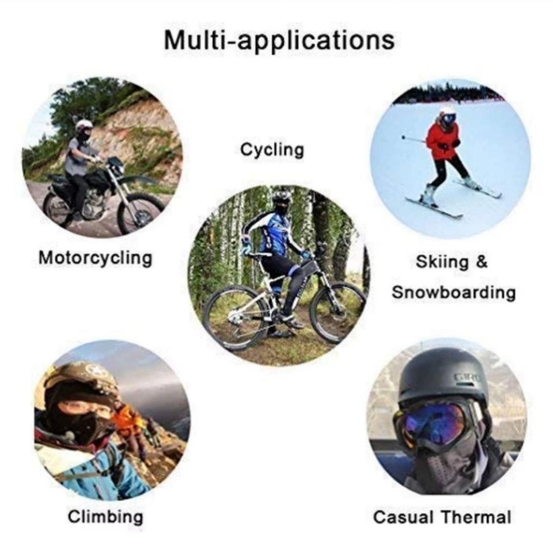 Windproof Motorcycle Balaclava – Warm Polar Fleece Full Face Mask with Dust Filter for Skiing, Motorbike & Winter Sports FM9 Accessory Cold ATV Dirt E Bike Off Road protection Warmth Night Ride