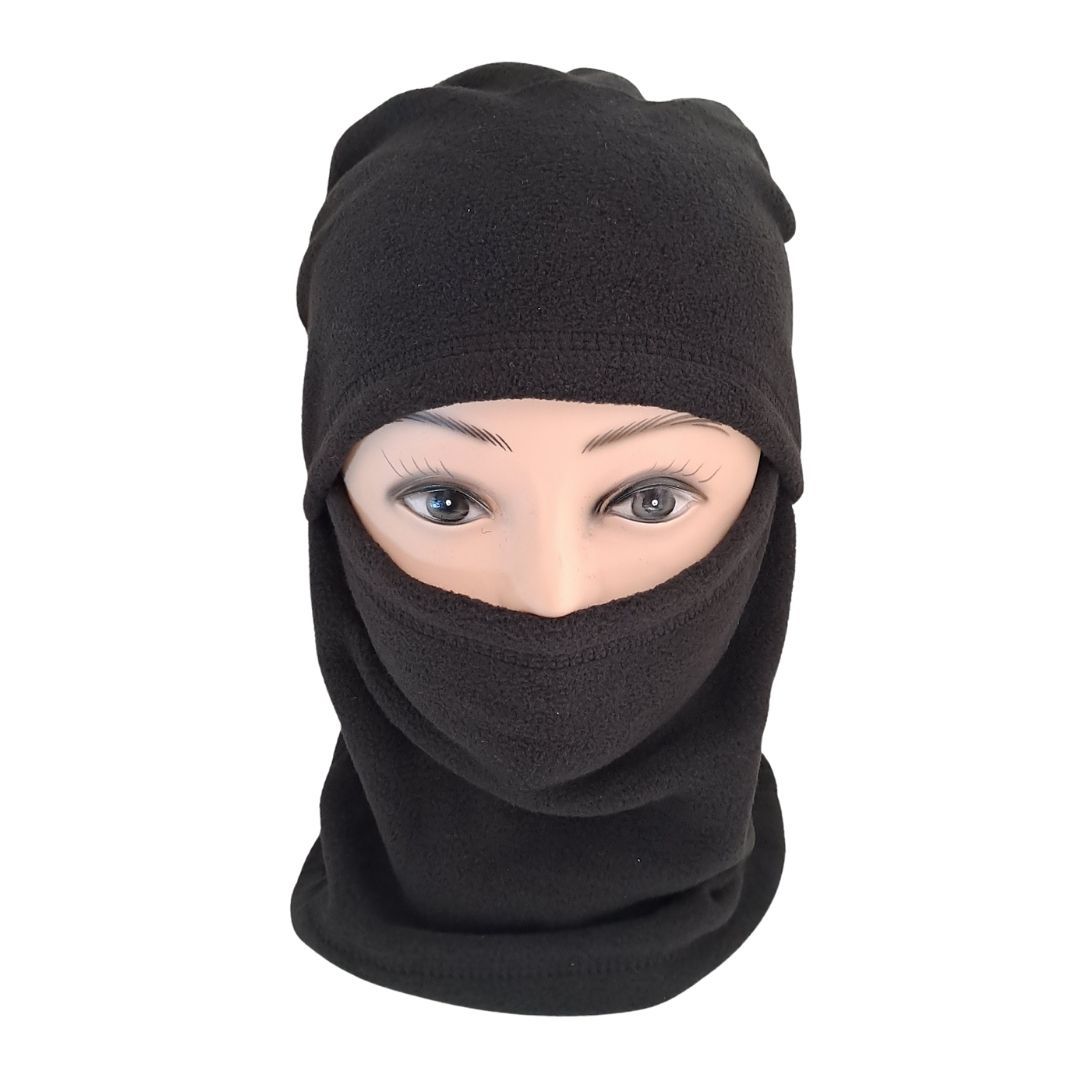 Tactical Winter Balaclava Quick Folding Hood-Style Windproof Ski Mask for Motorbike, E-Bike, Cycling & Outdoor Sports Warm Fleece Black Beanie Accessory ATV FM10
