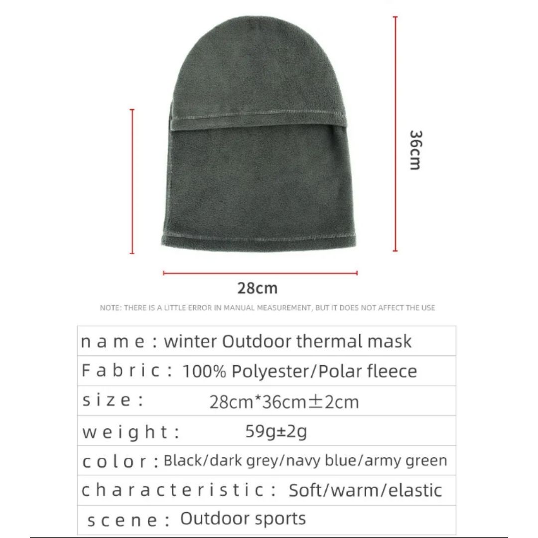 Quick-Fold Ski Mask Balaclava Windproof Fleece Full Face Cover for Motorcycle, Skiing & Winter Sports Warm Black Hoodie Windproof Coldproof Smokeproof Dustproof Fleece FM-10